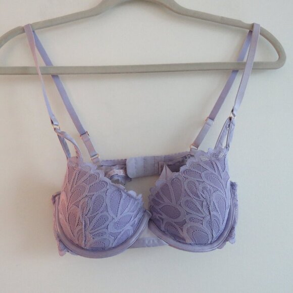 SAVAGE X FENTY Not Sorry Unlined Lace Balconette Bra in Purple Lavender Size 32C - Picture 2 of 14